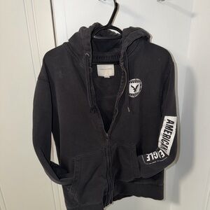 American Eagle Black Zip-Up Jacket